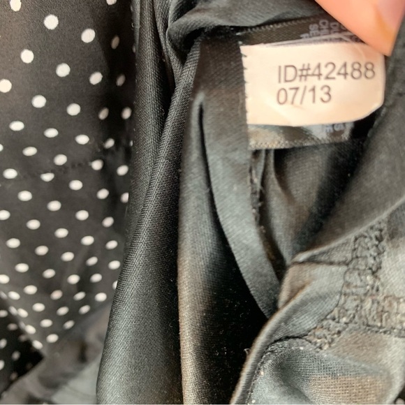 Express The Portofino Mini Black White Polka Dot Button Up Shirt  Dress sz S - Picture 8 of 9